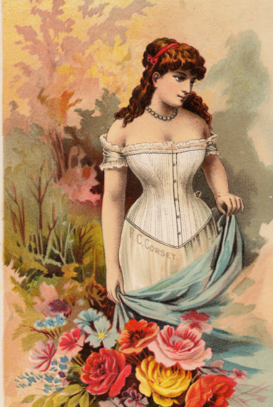 Corsets were a common item in men's and women's wardrobes in the 1800s and 1900s.