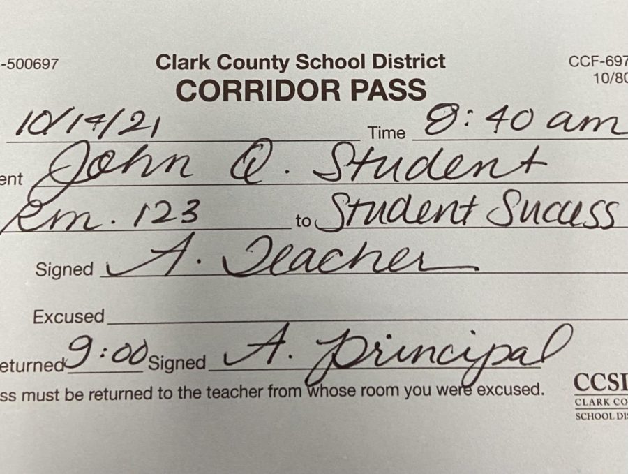 An example of a tardy pass.
