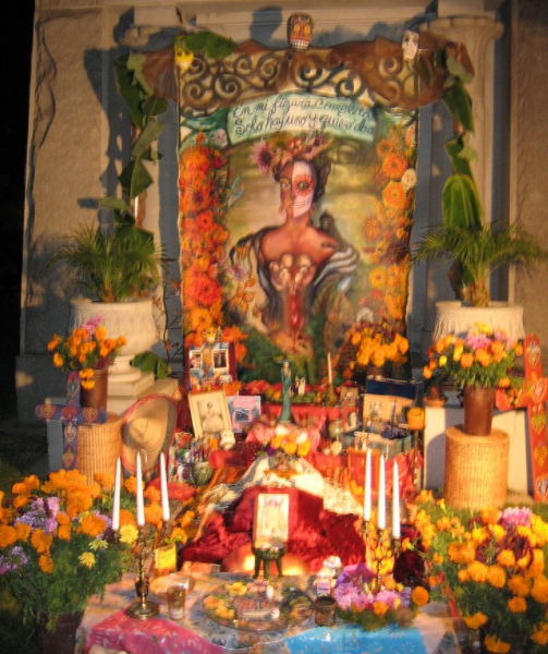 Pictured above is an example of an offrenda. These are setups that honor the deceased.