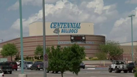 The front of Centennial High School where much of the Broadcast is filmed.