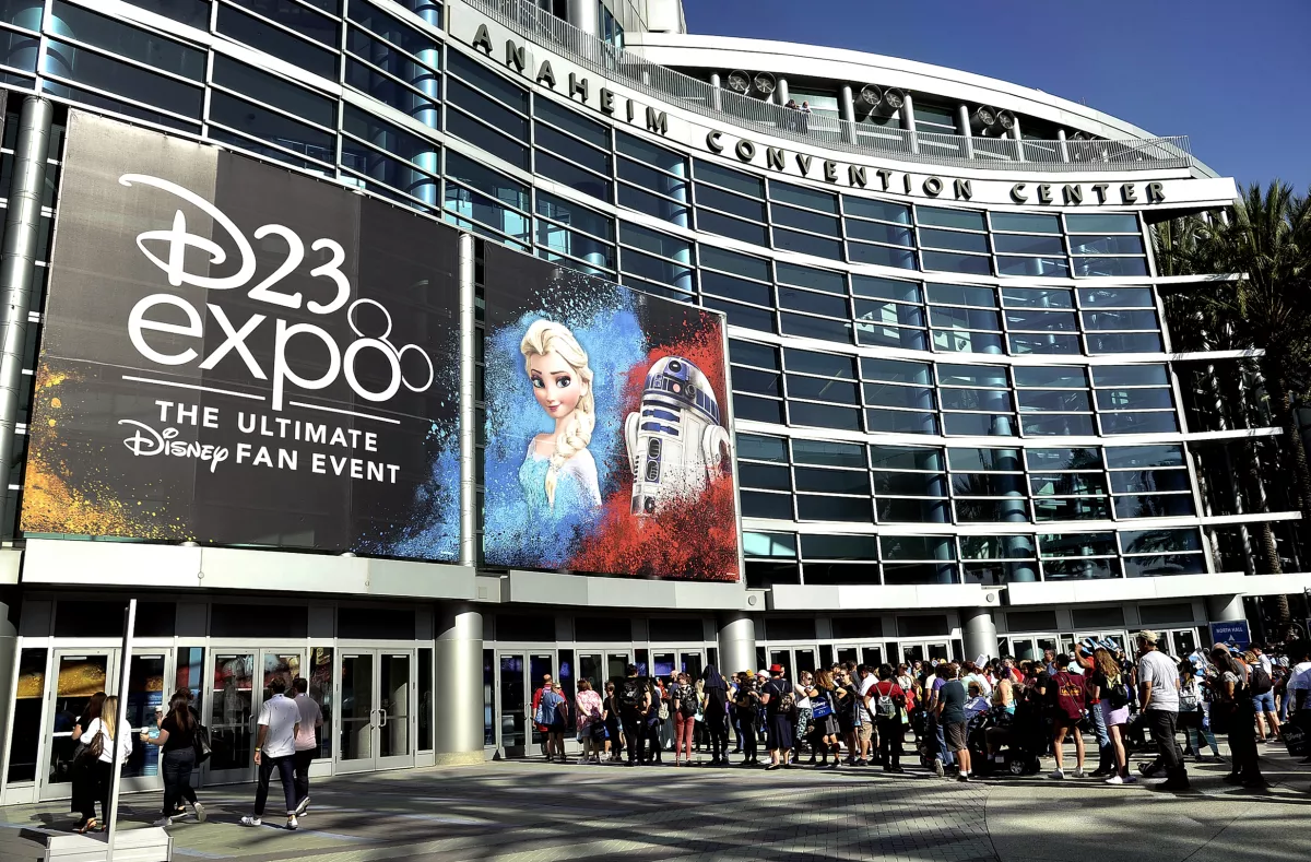 Fans arriving at the D23 expo.