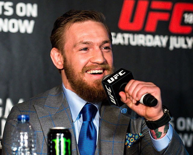 Conor McGregor pictured at UFC press conference.