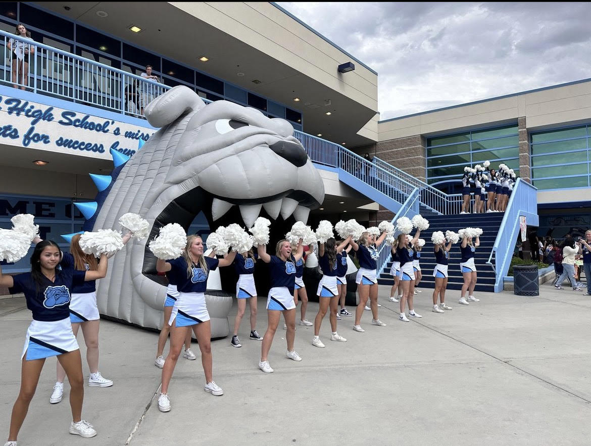 Centennial+cheerleaders+Performing+at+the+Pep+Rally.