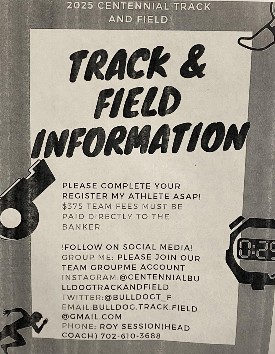 Track and Field informational flyer.