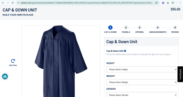 Cap and Gown Package