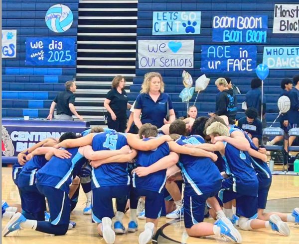 Our Bulldog Boy's Volleyball team during Centennials 2025 Senior night